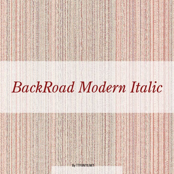 BackRoad Modern Italic example